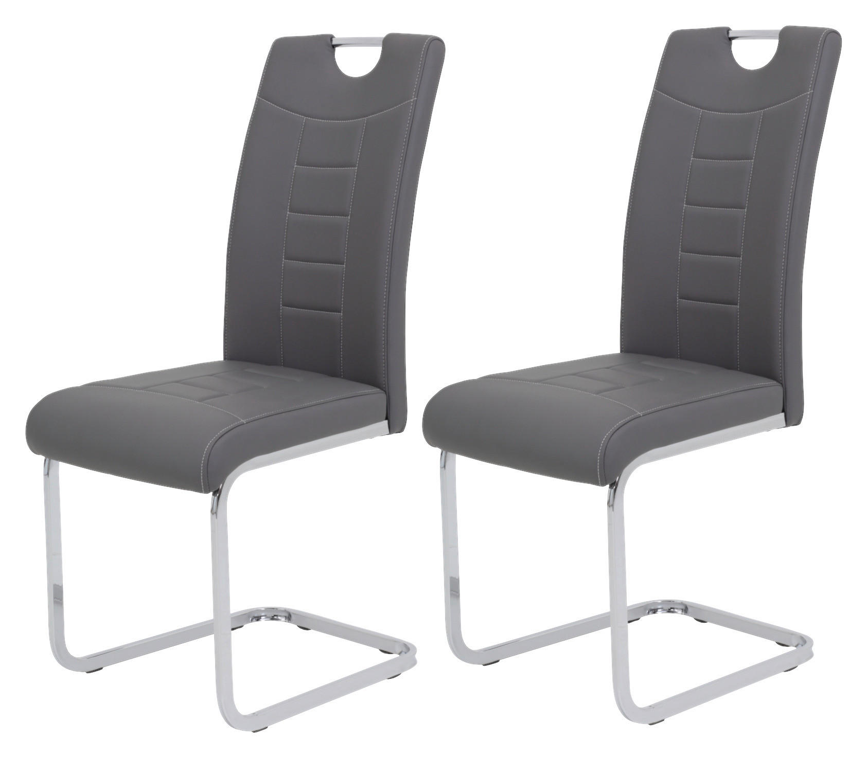 Schwingstuhl Ruby 2er Set grau Kunstleder B/H/T: ca. 44x103x60 cm Ruby 2er Set - grau (44,00/103,00/60,00cm) - Hela