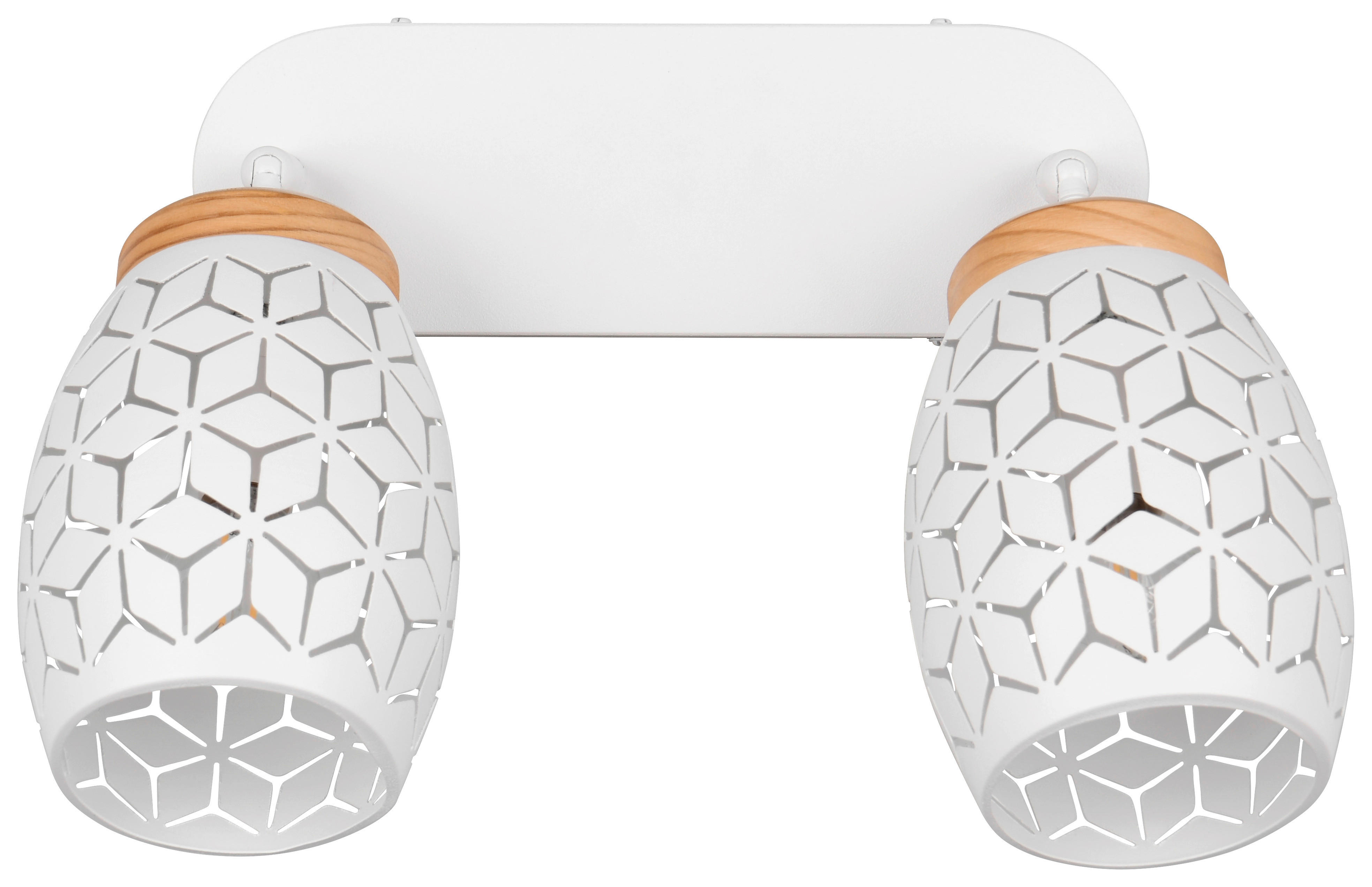 Reality Leuchten Spots weiß Metall B/H/L: ca. 28x27x12 cm E14 2 Brennstellen Spot_Bidar_2 - weiß (12,00/28,00/27,00cm) - Reality Leuchten